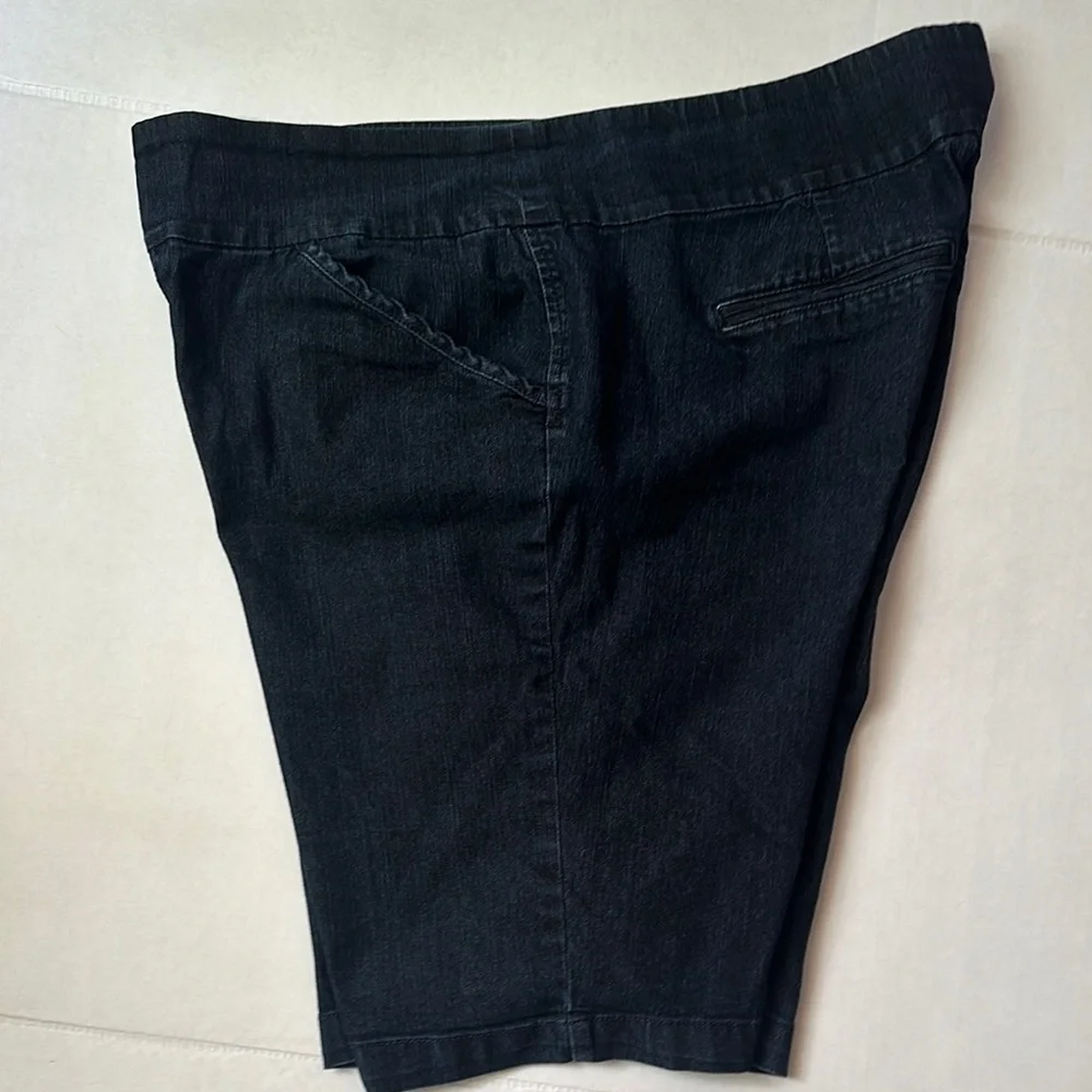 Style & Co High-Waisted Denim Bermuda Shorts - XL - Dark Wash